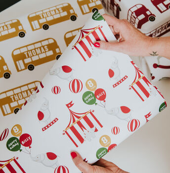 Personalised Circus Wrapping Paper, 2 of 3
