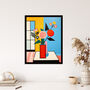 Floral Cubism Pop Art Cubist Vibrant Wall Art Print, thumbnail 4 of 6