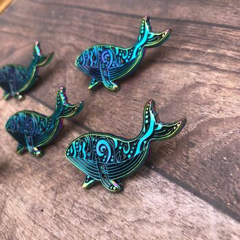 Rainbow Metal Whale Enamel Pin, 7 of 7