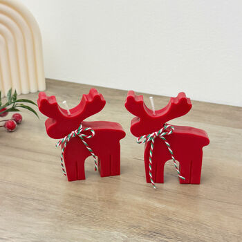 Rudolph Red Reindeer Candle Christmas Decoration, 10 of 10