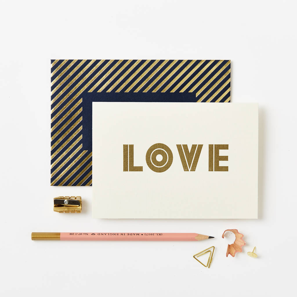 Gold Love Card By Katie Leamon