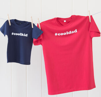 Cool Dad And Kids Matching Hashtag T Shirt Set, 2 of 3