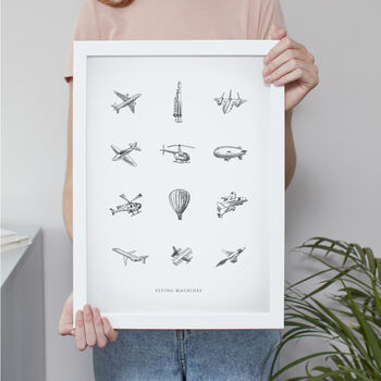 Children’s Personalised Flying Machines Art Print, 5 of 12