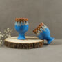 Pair Of Ceramic Wine Glasses In Sky Blue Colour, thumbnail 1 of 5