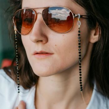 Black Bead Crystal Bead Mask And Sunglass Chain Holder, 3 of 4