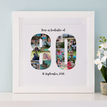 Personalised 80th Birthday Photo Collage, 4 of 9