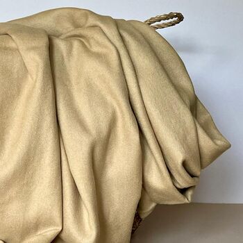 Super Soft Plain Pashmina Tassel Scarf In Camel, 2 of 4