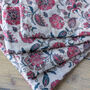 Quilted Sari Pouches: Beige Floral Pattern With Colourful Zipper, thumbnail 6 of 8