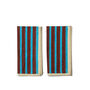 Block Stripe Napkins Set Of Two: Cyan/Russet, thumbnail 2 of 7