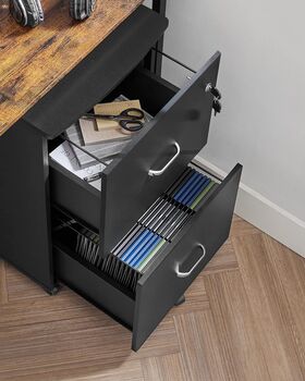 Locking File Cabinet Rolling Printer Stand, 6 of 8