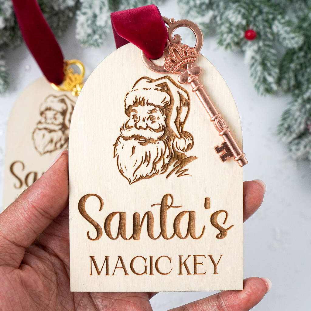 Personalised Santa's Magic Key Kids Christmas Tag, 1 of 9