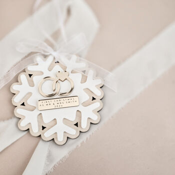 Personalised First Christmas Married Tree Decoration, 4 of 4