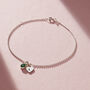 Birthstone And Initial Heart Charm Bracelet, thumbnail 3 of 7