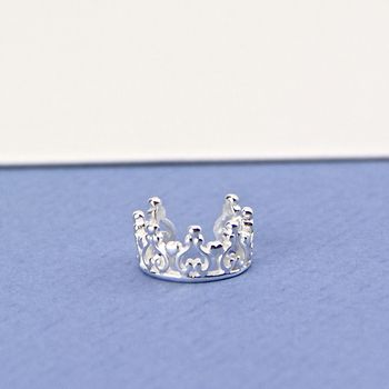 Sterling Silver Tiny Crown Ear Cuff, 2 of 10