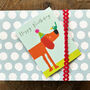 Mini Dog And Bird Birthday Card, thumbnail 1 of 4