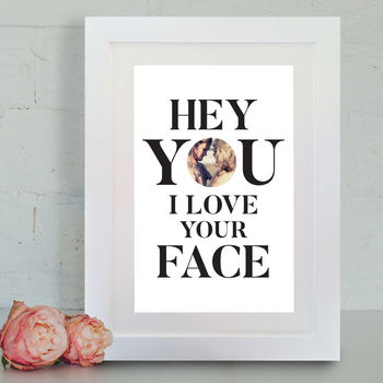 Personalised 'I Love Your Face' Framed Print, 2 of 2