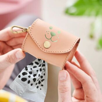 Leather Dog Face Poop Bag Holder, 4 of 8