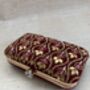 Deep Maroon Velvet Embroidered Handcrafted Clutch Bag, thumbnail 4 of 8