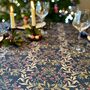 Luxury Heavy Linen Feel Tablecloth Christmas Ivy Navy And Gold, thumbnail 4 of 7