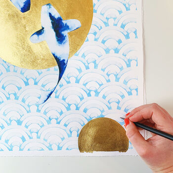 'All About Balance' Gold Leaf Watercolour Print, 7 of 9
