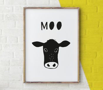 Cow Moo Print, Baby's Birthday Or Christening Gift, 4 of 7