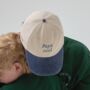 Personalised Ecru And Blue Cool Father's Day Cap, thumbnail 2 of 5