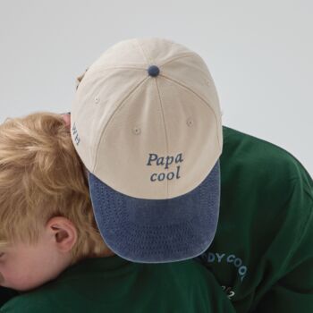 Personalised Ecru And Blue Cool Father's Day Cap, 2 of 5