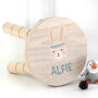 Personalised Cute Bunny Kids Wooden Stool, thumbnail 1 of 6