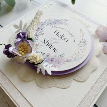 Personalised Wedding Card With 3D Flowers And Butterfly, 7 of 7