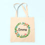 Personalised Kids Wreath Linen Tote Bag, thumbnail 1 of 4