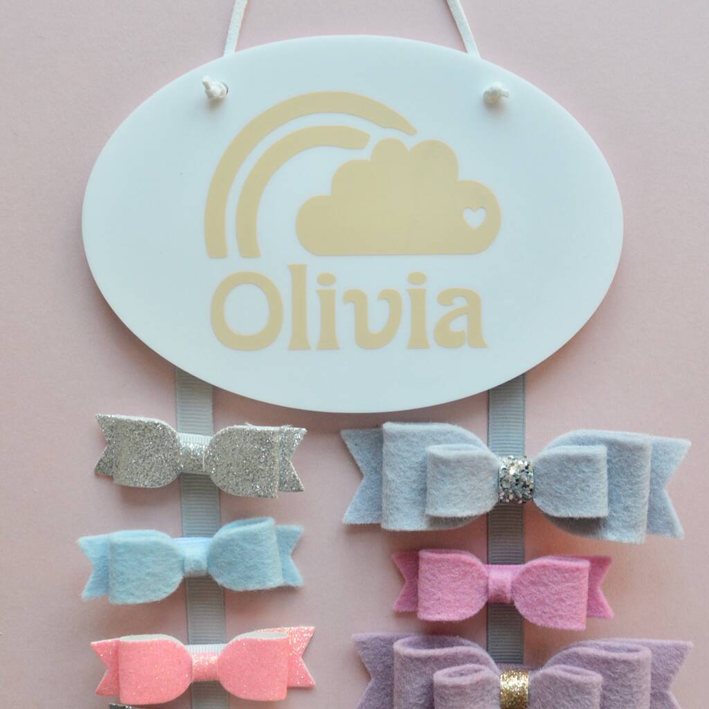 Personalised Rainbow Hair Bow Holder, 1 of 10