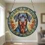 Doberman Stained Glass Effect Suncatcher, thumbnail 4 of 5