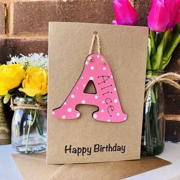 Personalised Alphabet Letter Birthday Keepsake Card, 5 of 6