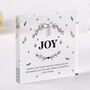 Personalised Joy Christmas Acrylic Plaque Gift, thumbnail 1 of 4