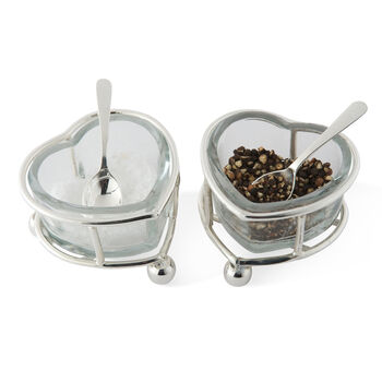 Heart Salt And Pepper Set With Spoon, 2 of 3