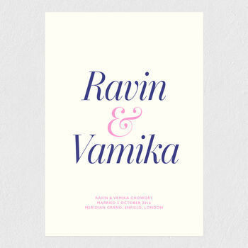 Set Three Prints – Names, Date, Location – Wedding Gift, 6 of 7