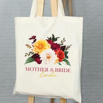 Autumnal Bridal Party Personalised Wedding Tote Bag, 3 of 6