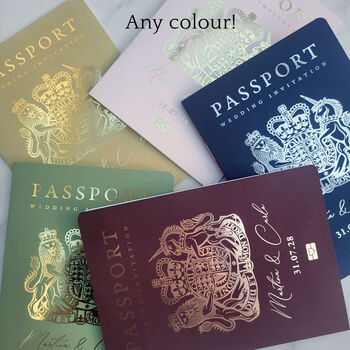 Colour Passport Wedding Invitation, 2 of 5