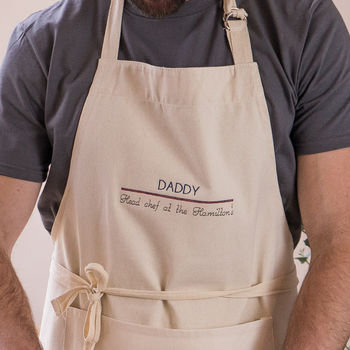 Personalised Embroidered Head Chef Cotton Apron, 2 of 5
