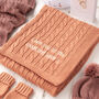 Toffee Moon Personalised Luxury Knitted Baby Blanket, thumbnail 7 of 12