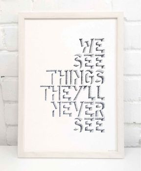 'We See Things' Oasis Lyrics Typography Print, 5 of 7