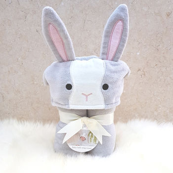Personalised Sweet Pea Bunny Baby Towel, 2 of 8