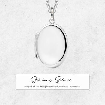 Personalised Plain Oval Locket In Sterling Silver, 6 of 12