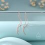 Sterling Silver Minimalist Wave Ear Wire Drop Earrings, thumbnail 3 of 11