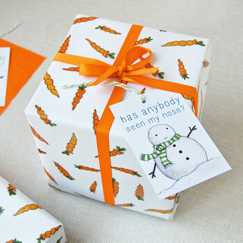 Recycled Carrot Wrapping Paper Stickers, 2 of 4