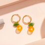 Clementine Orange Charm Hoop Earrings, thumbnail 1 of 2