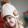 Girls Crochet Flower Cotton Lining Soft Yarn Knit Hat, thumbnail 3 of 12