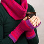 Soft Knitted Fair Isle Mittens Lambswool Blue Natural, thumbnail 6 of 10