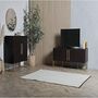 Dark Wood Sideboard Storage Cabinet With Parquet Design, thumbnail 3 of 7