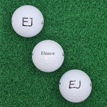 Three Branded Golf Balls Personalised With Any Name Or Initials, 6 of 7